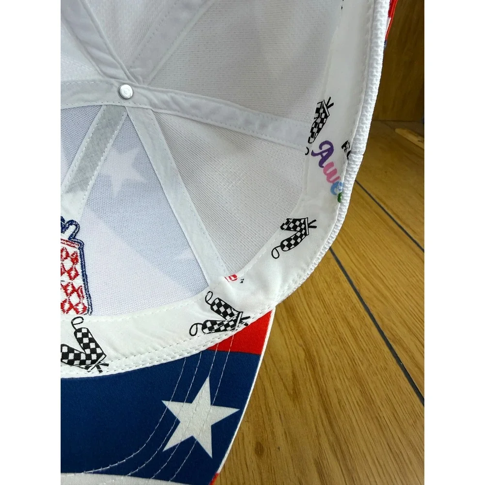 Royal & Awesome Golf Hat Stars and Stripes Patriotic Red White Blue Mesh Cap